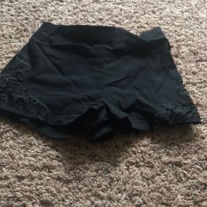 Black high waist stretch shorts